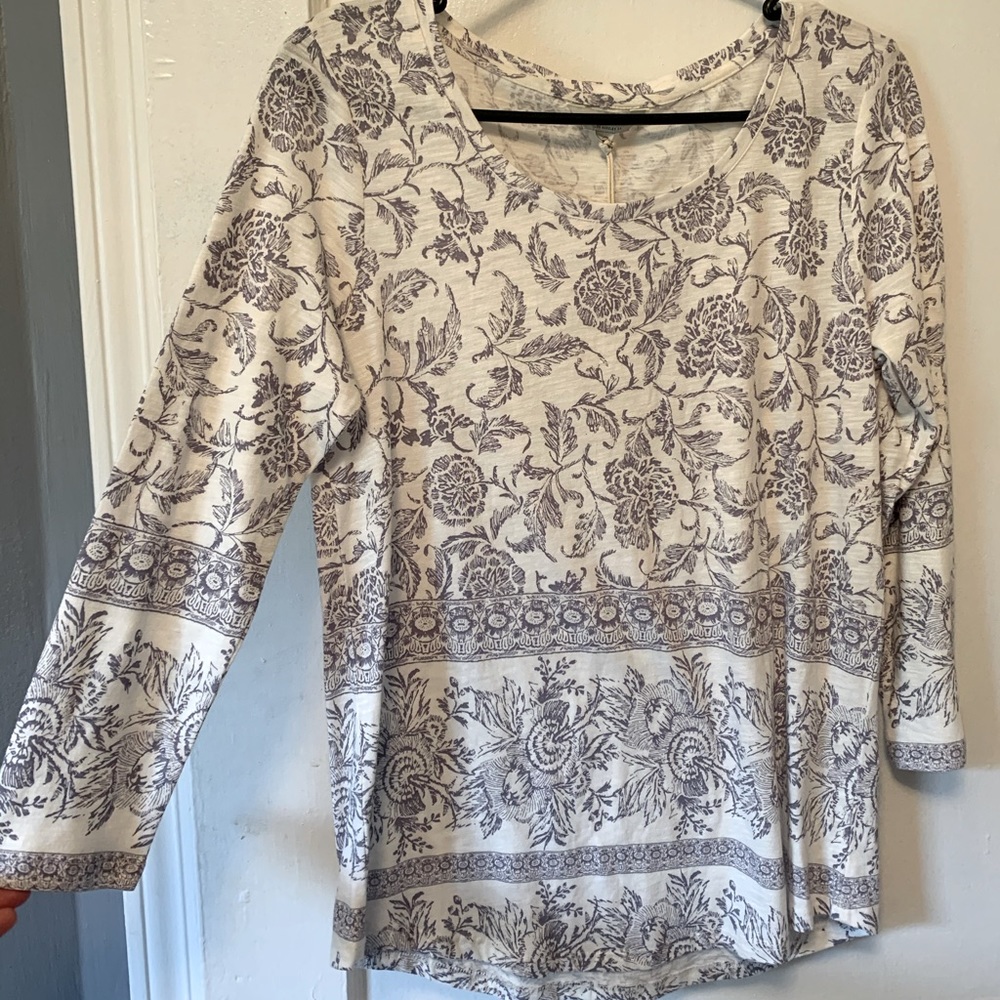 New Lucky brand small three quarter length sleeve cotton shirt